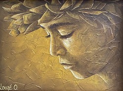 « Pensée» Acrylique 33x46  cm  45000 xpf