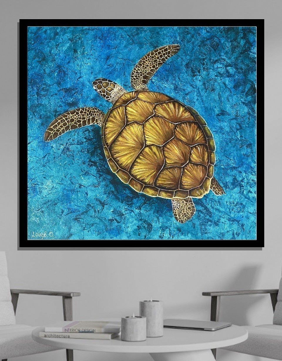 « Honu » Acrylique sur toile 100x100 cm Prix: 390 000 xpf