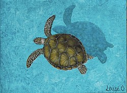 « Tortue  » (Acrylique sur toile) 30 x40 cm  50 000 xpf