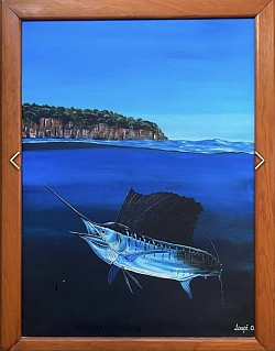 « Sous la surface » Acrylique sur toile 52x70cm 100000xpf