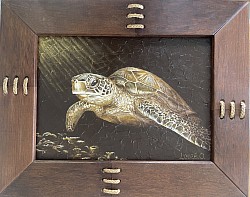 .Acrylique sur mortier. Cadre Kohu 63x50 cm 130 000 xpf