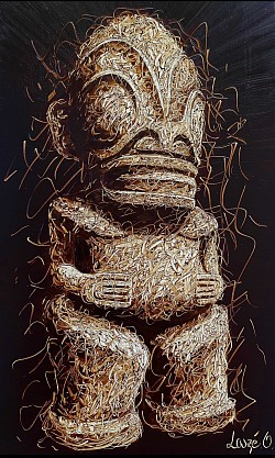 Huile au format 60x36 cm, non encadrée, 135 000 xpf  (1130 €)